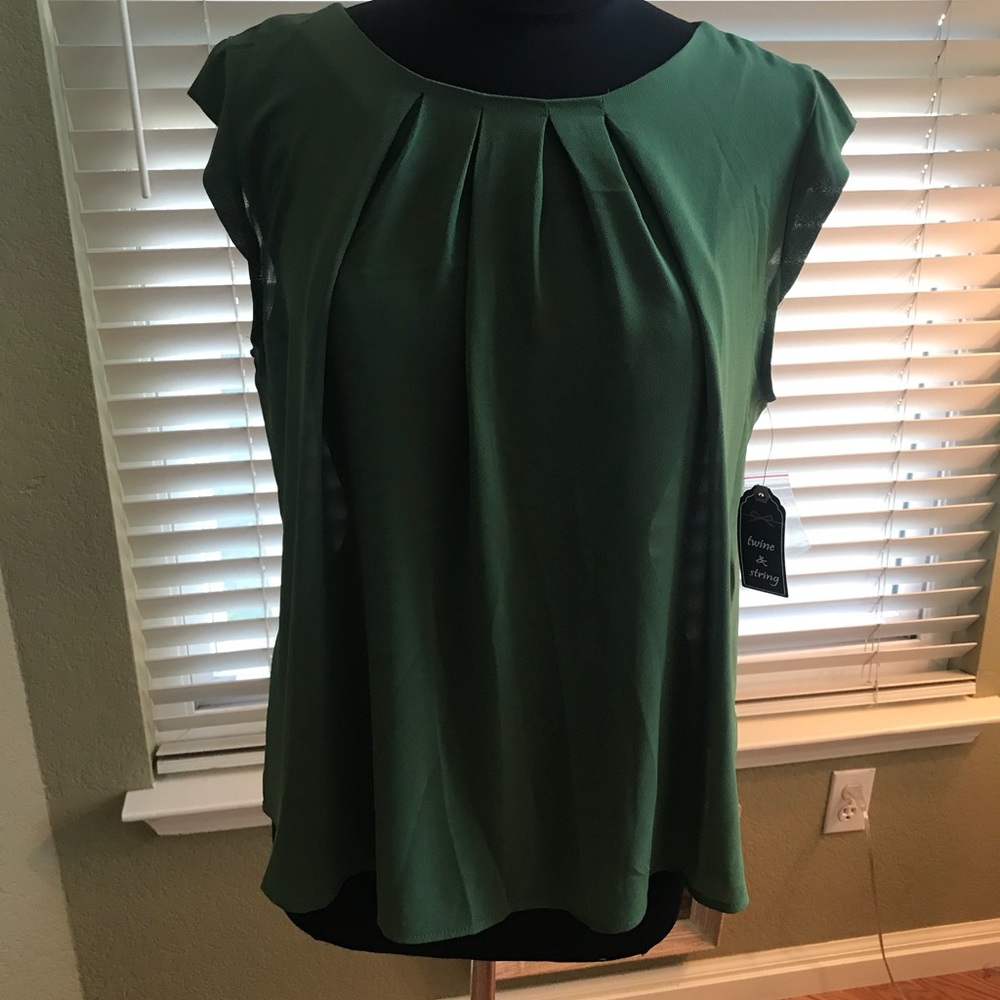 Green Cap Sleeve Blouse
